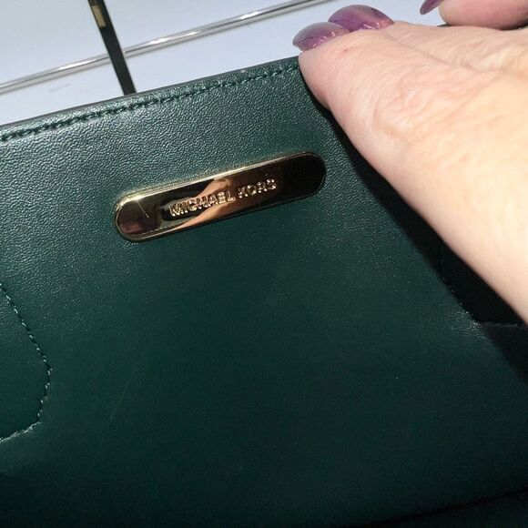 Michael Kors Mercer Large Saffiano Leather Tote Bag in Deep Green - Picture 12 of 16